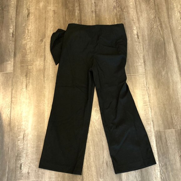 Zara Black Wrap-Front Ankle Pants w/ Silver Buckle - Picture 3 of 6